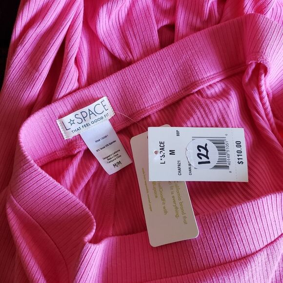 L*Space Charlie Cropped Ribbed Knit Pull On Stretchy Pants Women's Size Medium - Picture 8 of 9